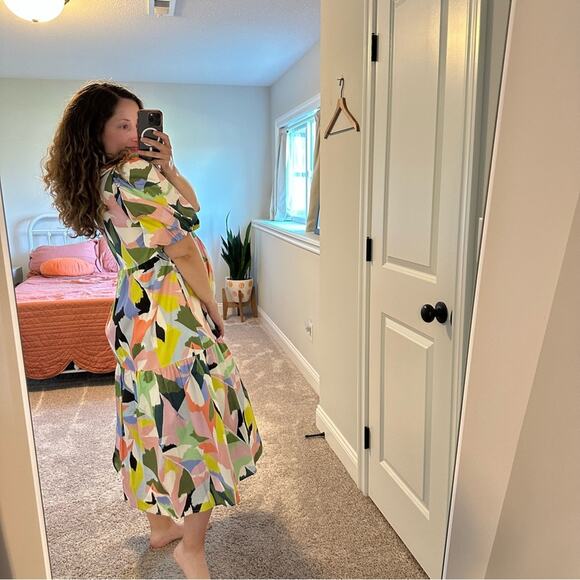 NWT Tuckernuck Crosby by Mollie Burch Green Pink Printed Maxi Dress Small - Picture 2 of 14